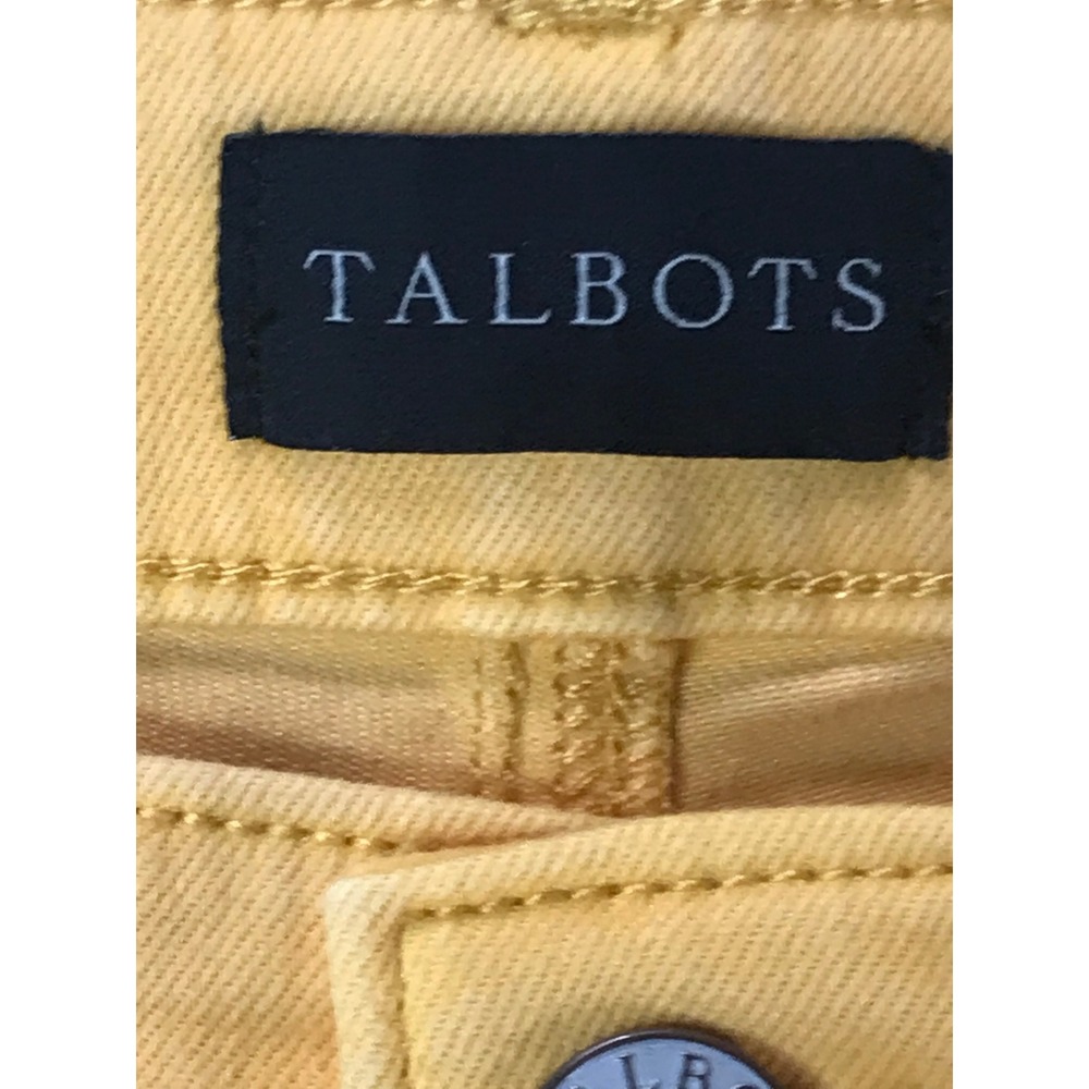 Talbots Jeans WOMEN 10 Yellow Straight Leg Crop Jean Mustard Mid Rise Stretch - Picture 3 of 10